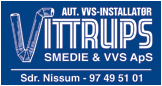 Aut. VVS-Installatør Vittrups Smedie & VVS logo